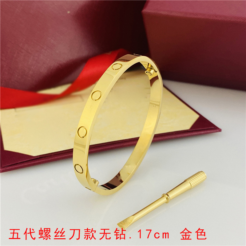 Factory Direct Sales Khaki Bracelet Five-Generation Titanium Steel Screwdriver Bracelet Non-Fading 18K Couple Bracelet in Stock Wholesale