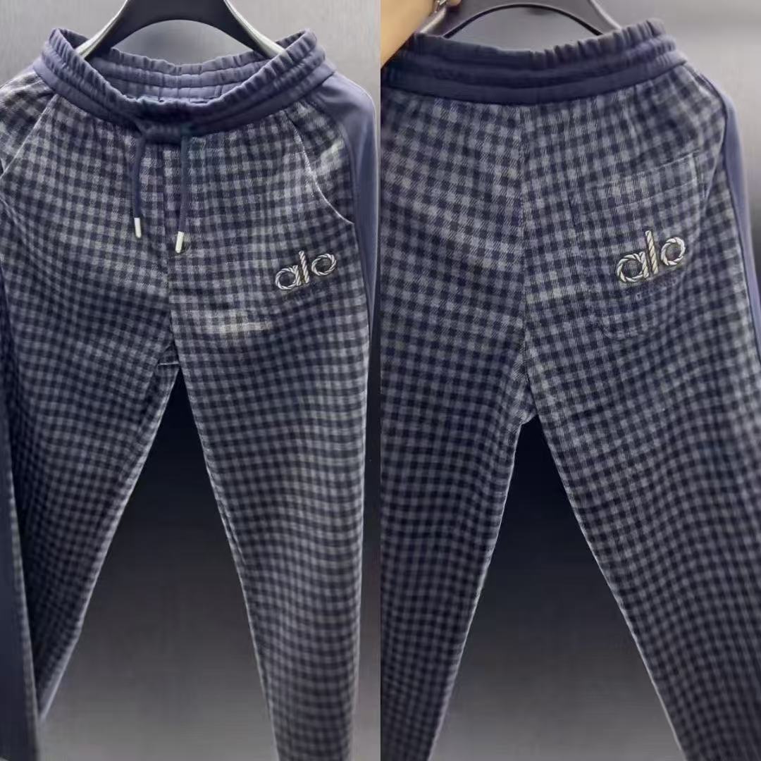 2025秋季新款潮流直筒男裤格子休闲裤男士时尚韩版高级感百搭长裤