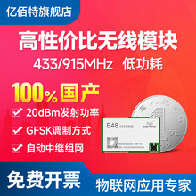 433/915M国产数传模块GFSK低功耗无线串口收发自动中继组网贴片型