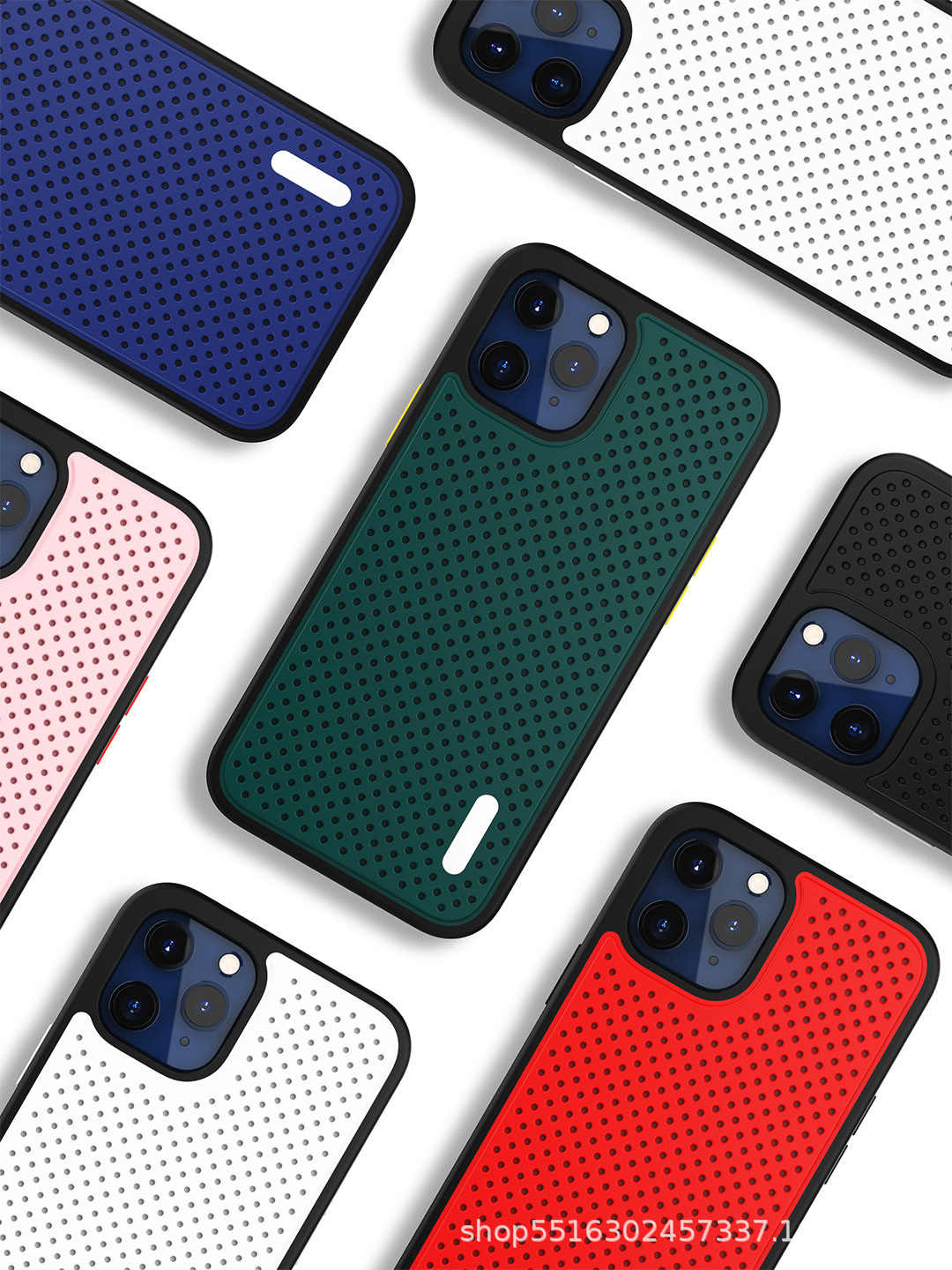 适用iphone12手机壳ix石墨烯散热气孔xr撞色苹果11pro全包保护壳8