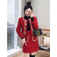 lilly丽莱女装 千鸟格小香风西服套裙(西装 半裙) s码_阿里巴巴找货