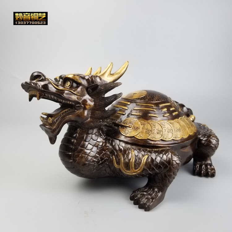 家用铜龙龟大号太极八卦铜龙龟赑屃霸下神兽瑞兽龙九子工艺品龙龟