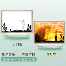 夏目友人灯光画抖音网红动漫灯画创意LED床头摆件灯画