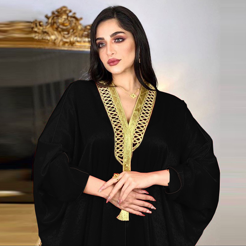 Ab015 Arab Dubai Muslim Turkey Batwing Sleeve Robe Cardigan Abaya Long Muslim Women's Wear