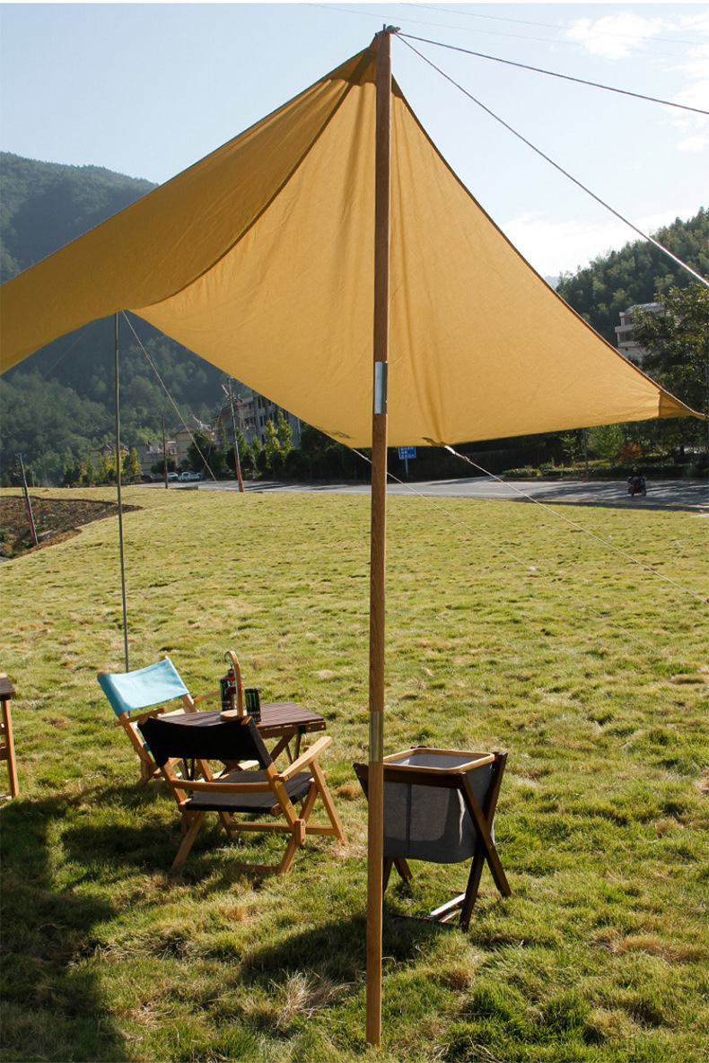 跨境 户外露营帐篷天幕支撑杆 橡木实木铝合金伸缩天幕杆批发