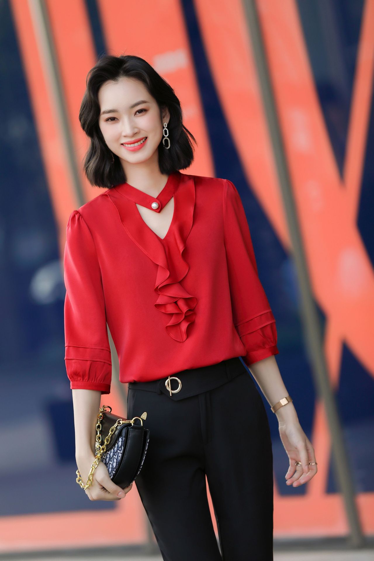 白色立领衬衫女2021新款短袖时尚工作服夏季职业白领气质衬衣上衣