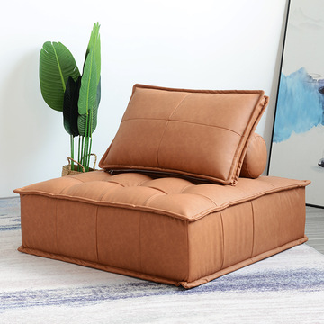 单人沙发懒人方块沙发皮埃蒙特创意简约客厅小户型随意组合皮沙发