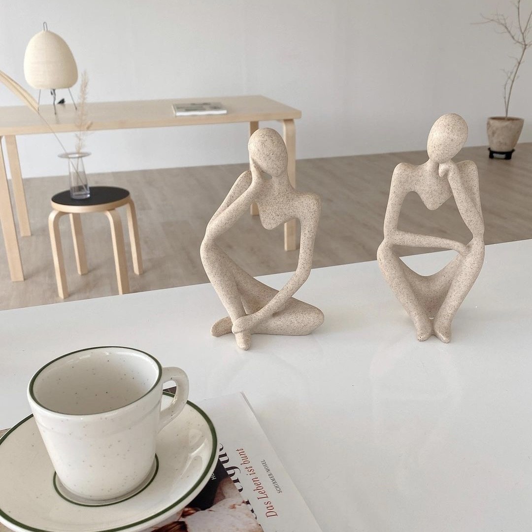 Modern Minimalist Left and Right Thinking Abstract Figure Crafts Decoration Nordic Office Bookshelf Decorations Arrangement Furnishings