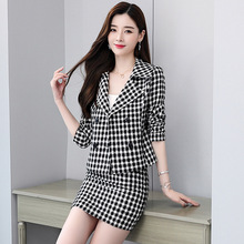 时尚毛呢套装2021秋装新款女装韩版修身外套半裙两件套 LT5632