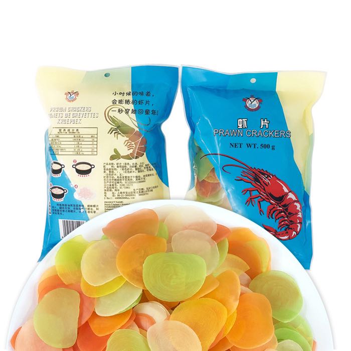 虾片上海鸥江牌油炸龙虾片自己炸小吃怀旧膨化休闲零食小点心夜宵