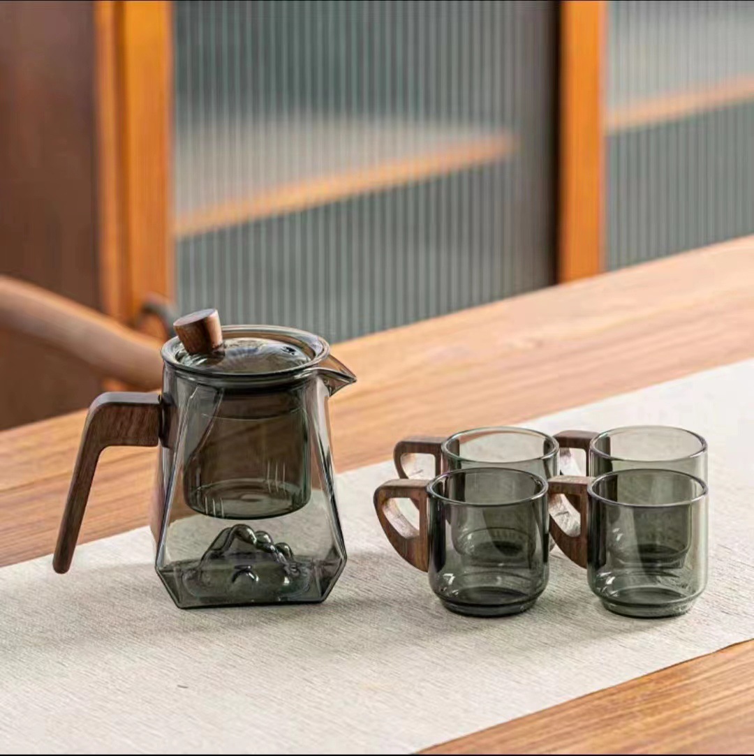 木盖三件杯高硼硅玻璃茶水分离泡茶杯三件式可拆分木把茶杯-阿里巴巴