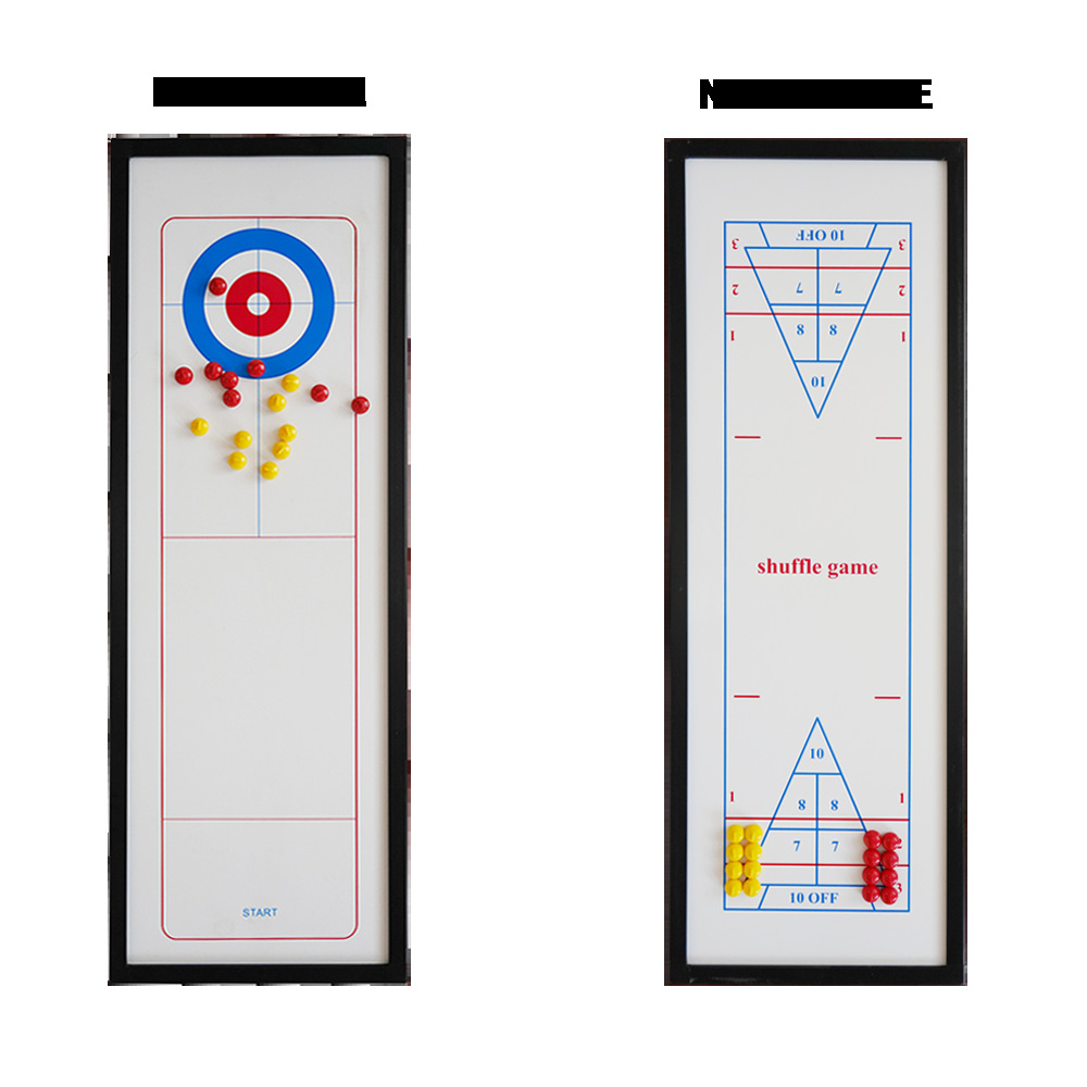 冰壶教学室内game儿童玩具桌上游戏 板式冰壶球 沙狐球 2合1