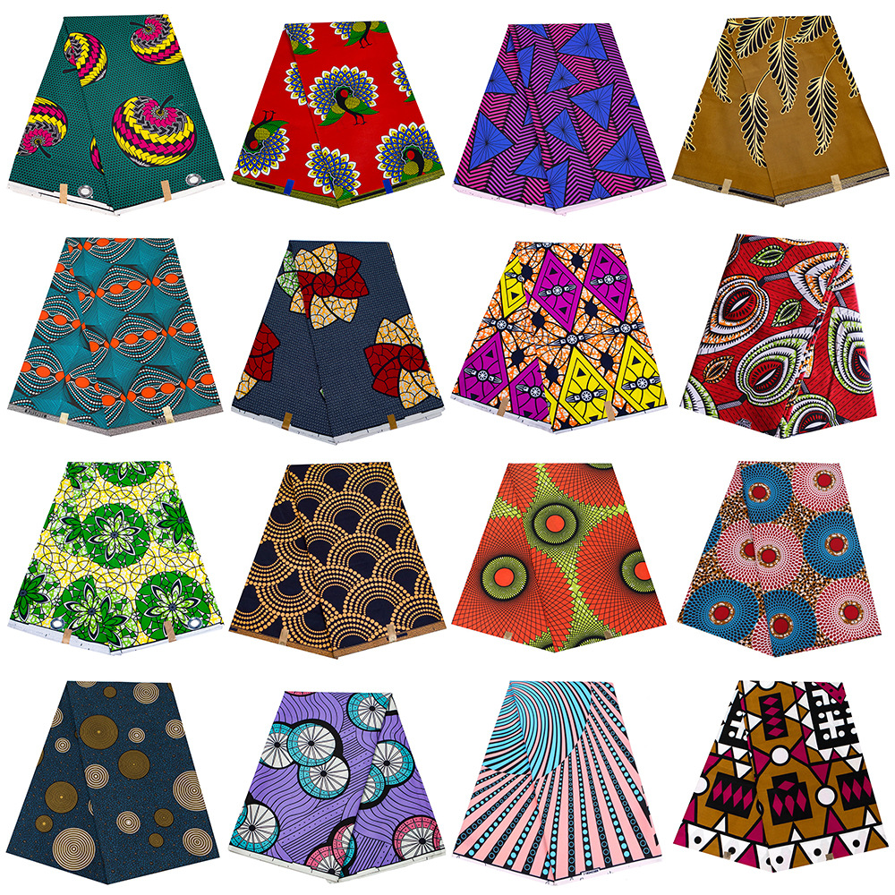 Foreign Trade Africa Cerecloth Double-Sided Polyester Geometric Printing Fabric Polyester African Fabric Foreign Trade Fabric