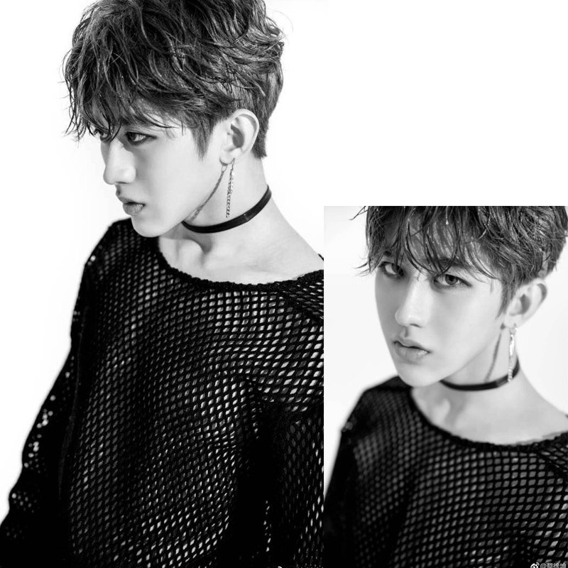 蔡徐坤同款衣服长袖网格t恤网纱罩衫 透视渔网镂空上衣