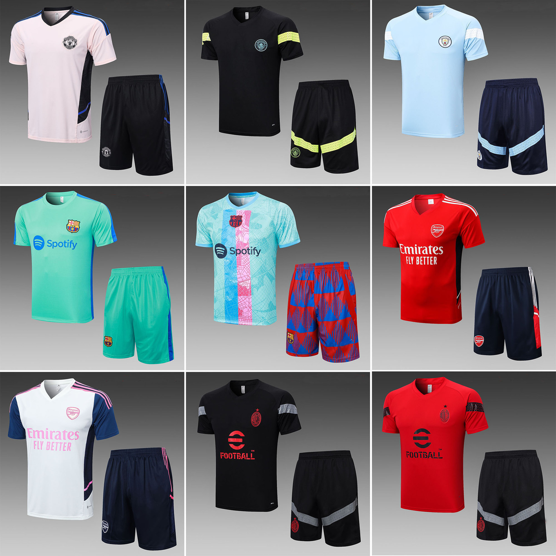 巴黎梅西足球训练服切尔西里昂费耶诺德阿森纳主客场球衣承接代发