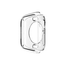 适用苹果手表iWatch7保护壳TPU透明半包软壳1/2/3/5/6/7/8代保护