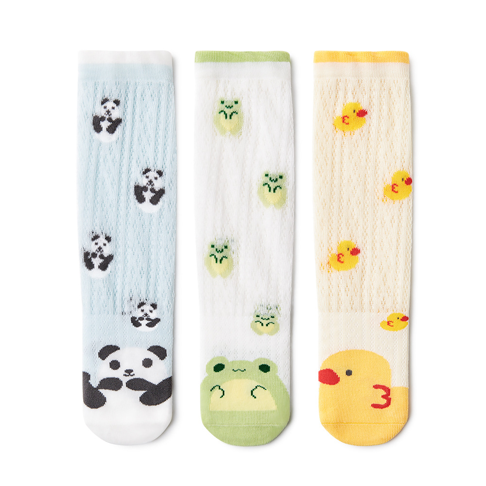 Baby & Kids Long Socks, 3 Pack/Box, Cotton Mesh Socks - Animals