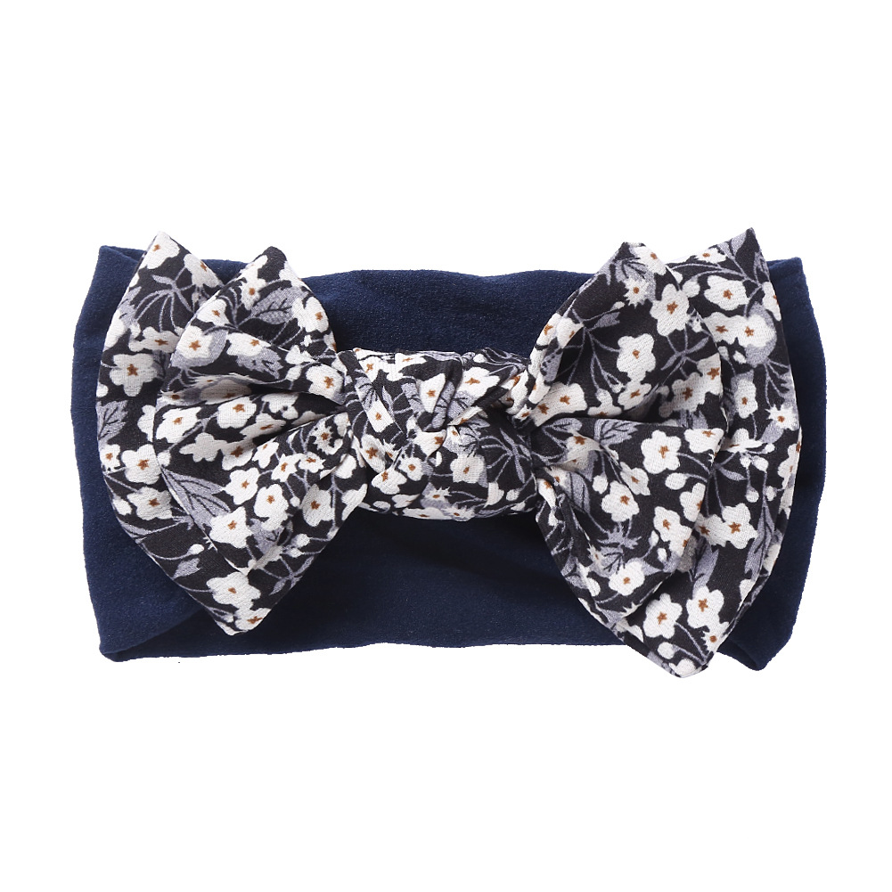 Chiffon Bow Print Children Knotting Hairband Baby High Elasticity Super Soft Baby Headband