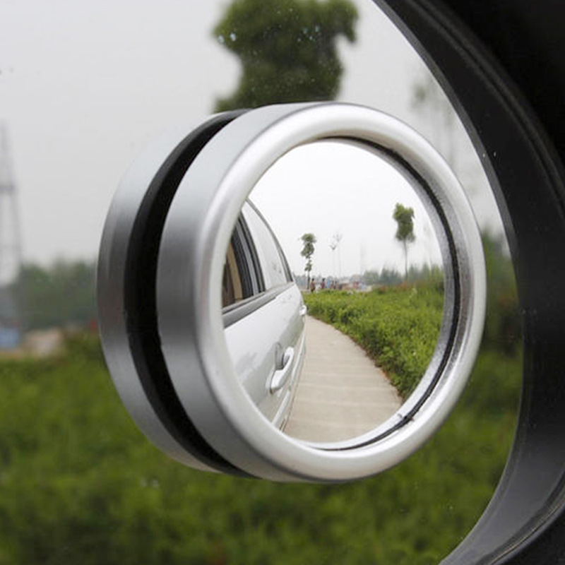 批发汽车无边圆镜360度倒车盲点镜凸镜后视旋转反光镜玻璃小圆镜
