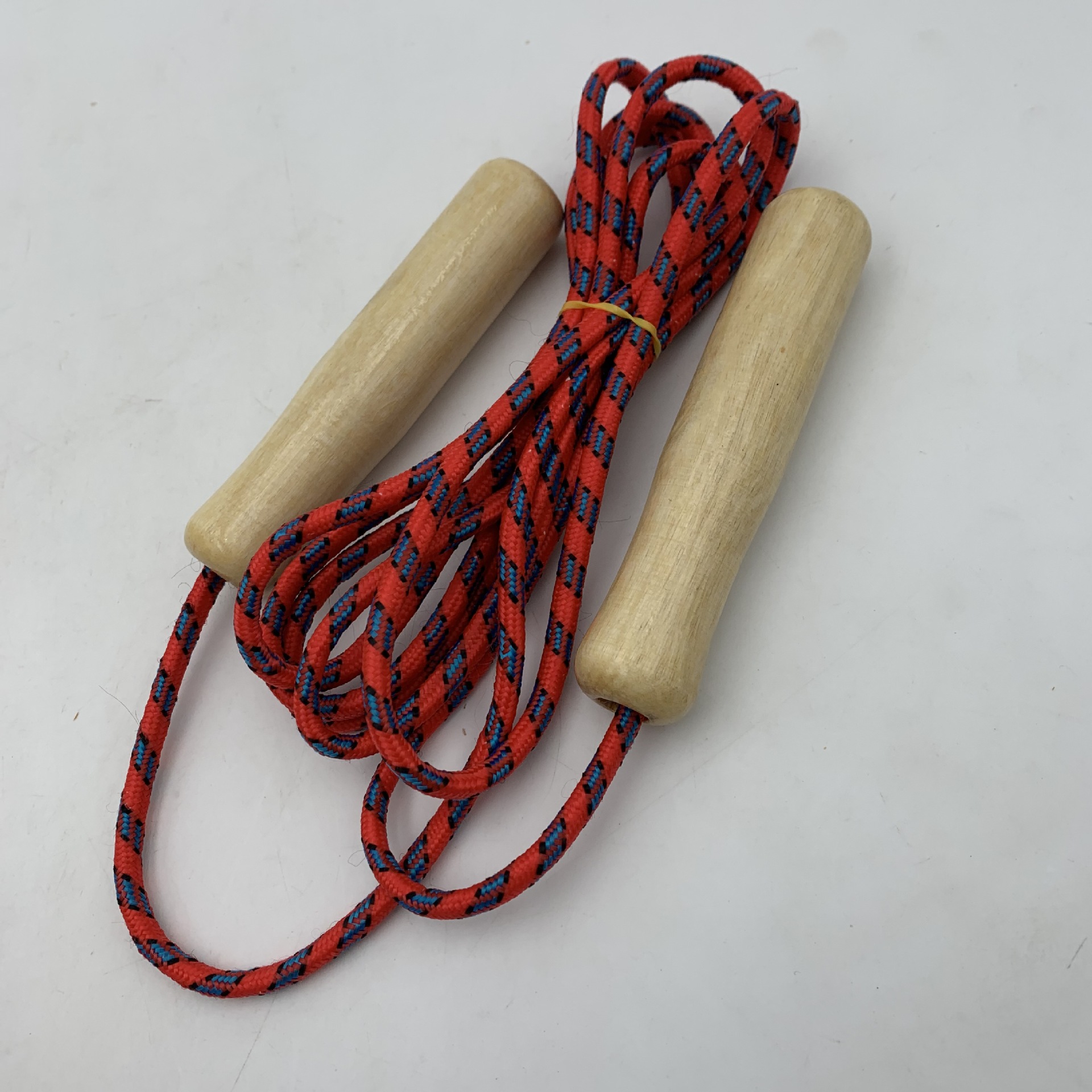 儿童学生用木把棉线彩色跳绳健身减肥跳绳厂家货源两元店百货批发