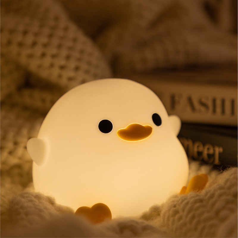 Doudou Duck Cross-Border Silicone Night Lamp Ambience Light Bedroom Bedside Lamp USB Charging with Sleeping Night Light Induction Lamp