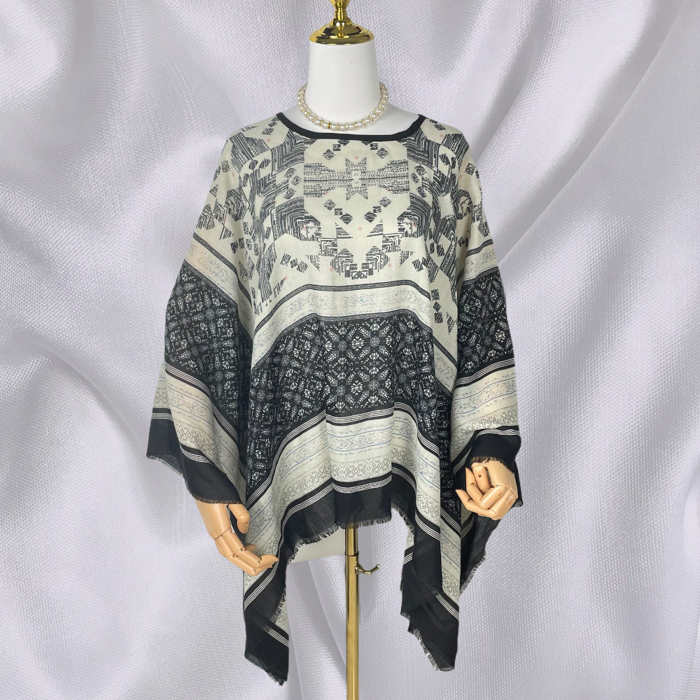 民族风披肩套头时尚百搭套头衫丝巾女防晒衣夏季外搭大码宽松新款