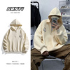 Waffle Half Zip Sweater spring and autumn Apricot vibe High Street hoodie street American style Retro coat