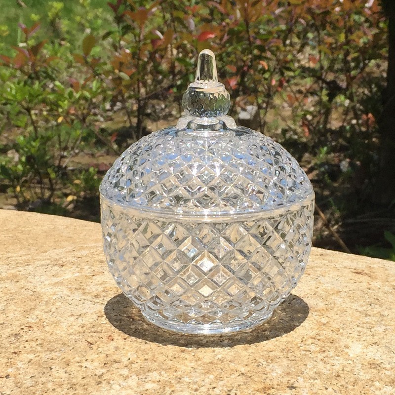 批发创意玻璃糖果罐储物盒水晶糖果盅套装婚庆促销积分点赞小礼品