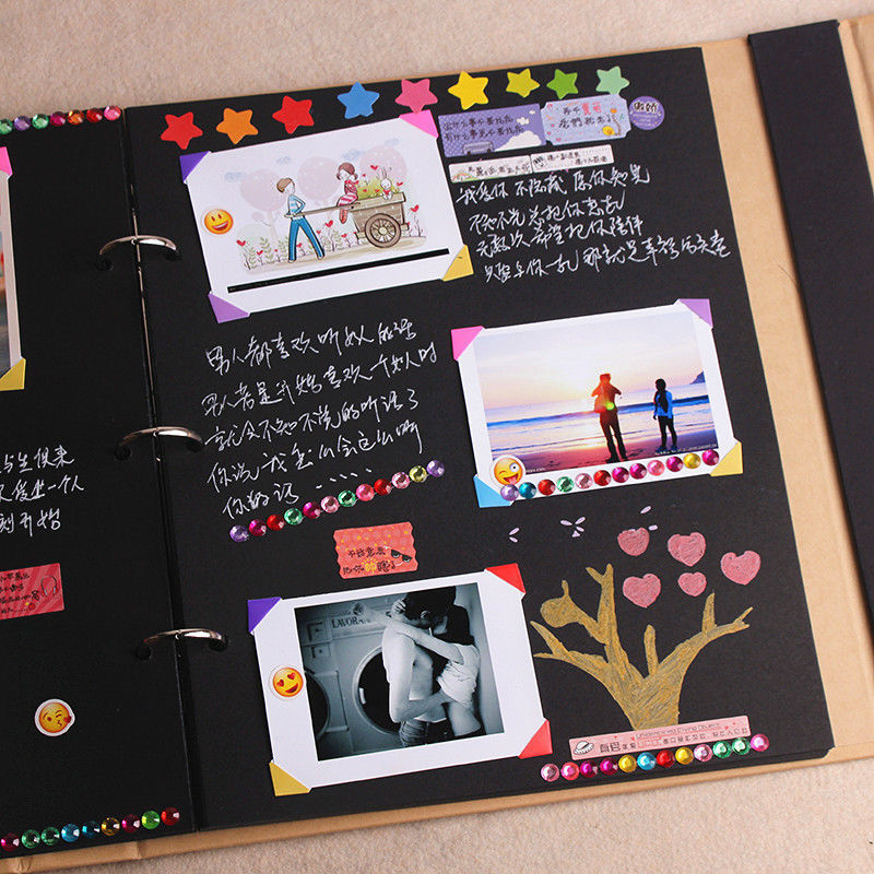 相册 送男友复古diy粘贴式浪漫情侣恋爱影集收藏纪念册生日礼物