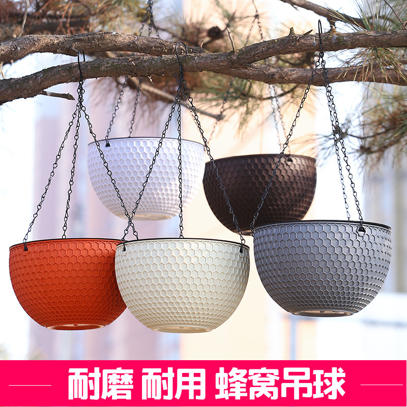 honeycomb rattan hanging plastic flower pot european style hanging orchid basin hanging pot indoor hanging basket hanging resin