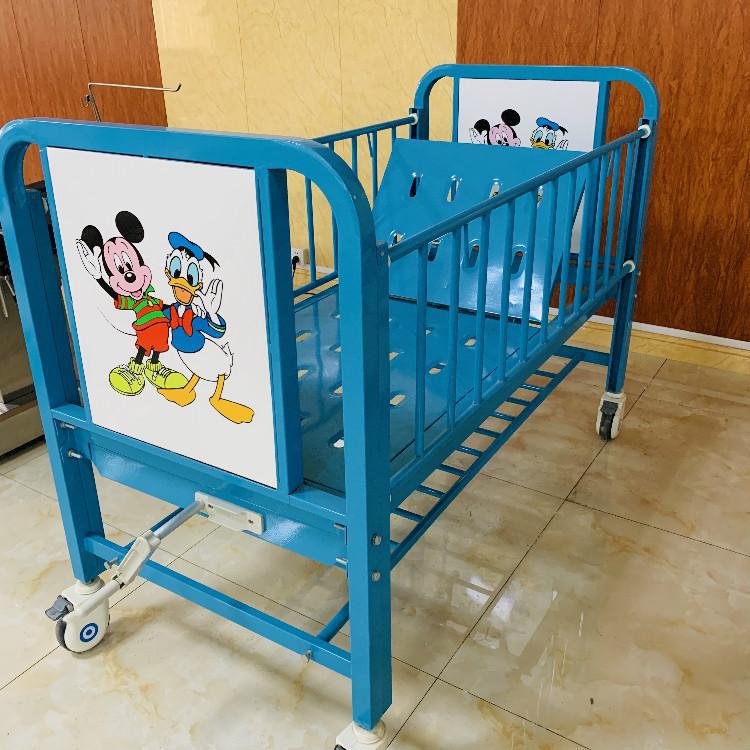 医院儿科病房护理床 abs双摇儿童病床 卡通儿童输液床钢制栅栏式