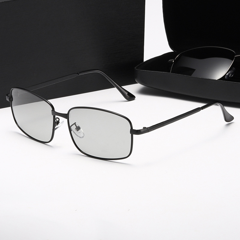 2023 New Rectangular Small Frame Metal Sun Glasses Men's and Women's Korean Harajuku Style Retro 1017 Polarized Sunglasses