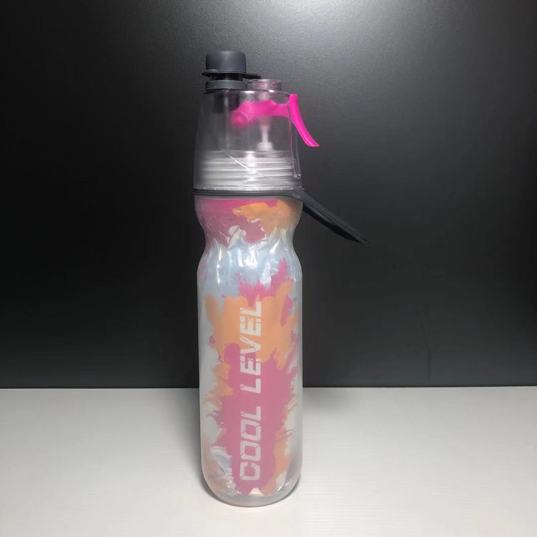 In Stock Wholesale 500ml Outdoor Mountain Bike Sports Kettle PE Double Layer Cold Insulation Spray Cup