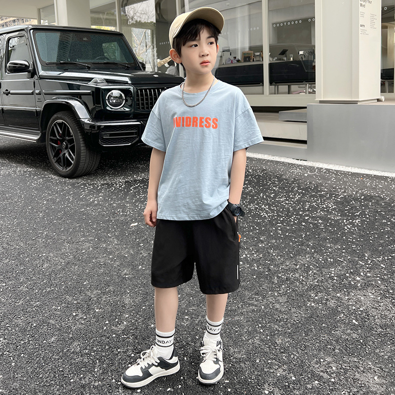 Children's Clothing Wholesale Boys' Shorts Summer Outerwear Children's Pants Medium and Big Children's Ice Silk Thin Cropped Pants One Piece Dropshipping