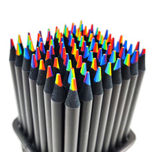 跨境热销黑木彩虹笔7色芯彩色铅彩虹芯多色创意DIY涂鸦彩铅笔批发