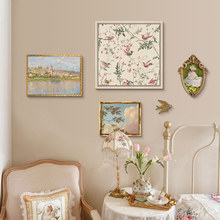 现代法式复古艺术挂画美式客厅餐厅卧室装饰画组合莫奈风景壁画