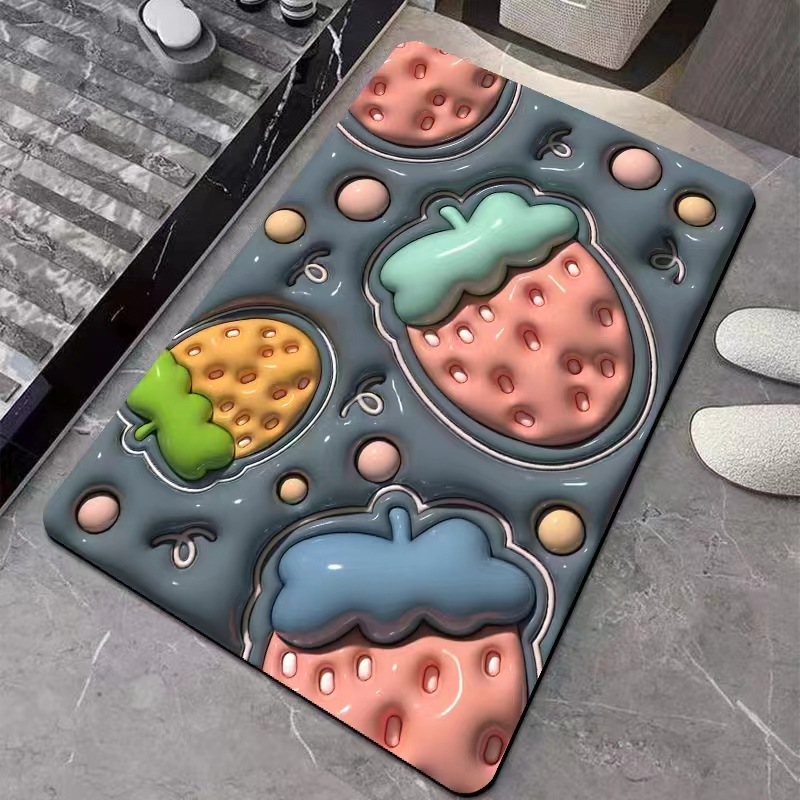 Popular 3D Three-Dimensional Expansion Flower Soft Diatom Ooze Floor Mat Bathroom Absorbent Non-Slip Foot Mat Door Mat in Stock