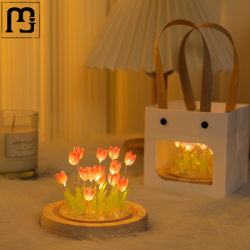 Tulip Small Night Lamp DIY Material Package Decoration Birthday Gift