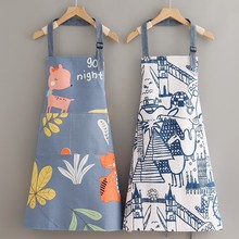 日式夏季帆布围裙可爱家用厨房做饭防油污防污围腰时尚工作服罩衣