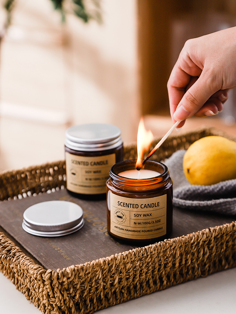 香薰蜡烛专用长火柴12支装木梗盒装彩头雪茄点火器香薰火柴工具