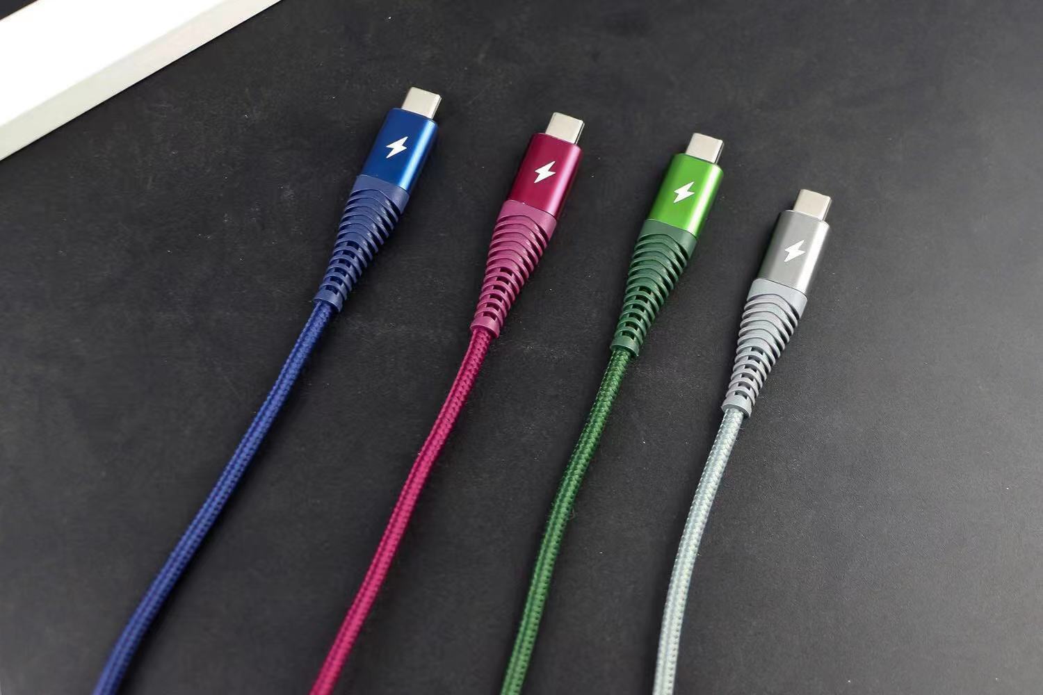 2米加长编织线手机充电线时尚快充手机数据线适用安卓苹果电源线