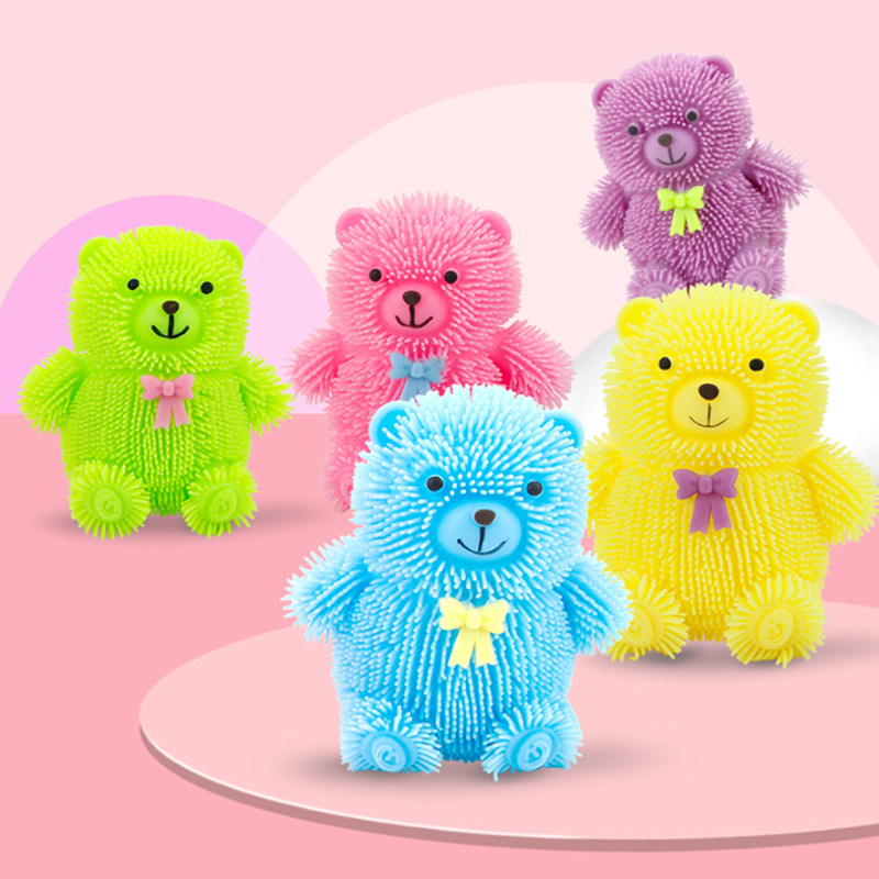 Factory Direct Supply Muah Bear Squeeze Vent Push Night Market Stall Children Soft Rubber Toys Parent-Child Interaction