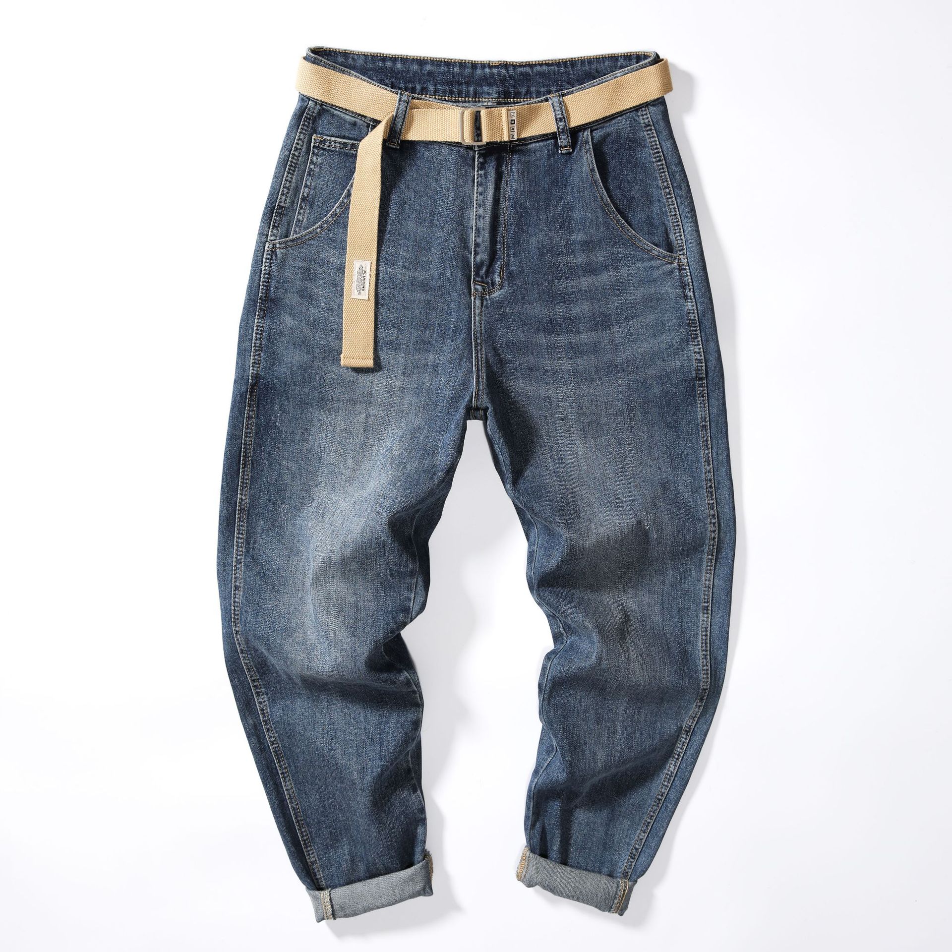 2023 New Jeans Men's Clothing Loose Straight Fashion Brand Spring and Summer Leisure Summer Thin Ankle-Length Pants