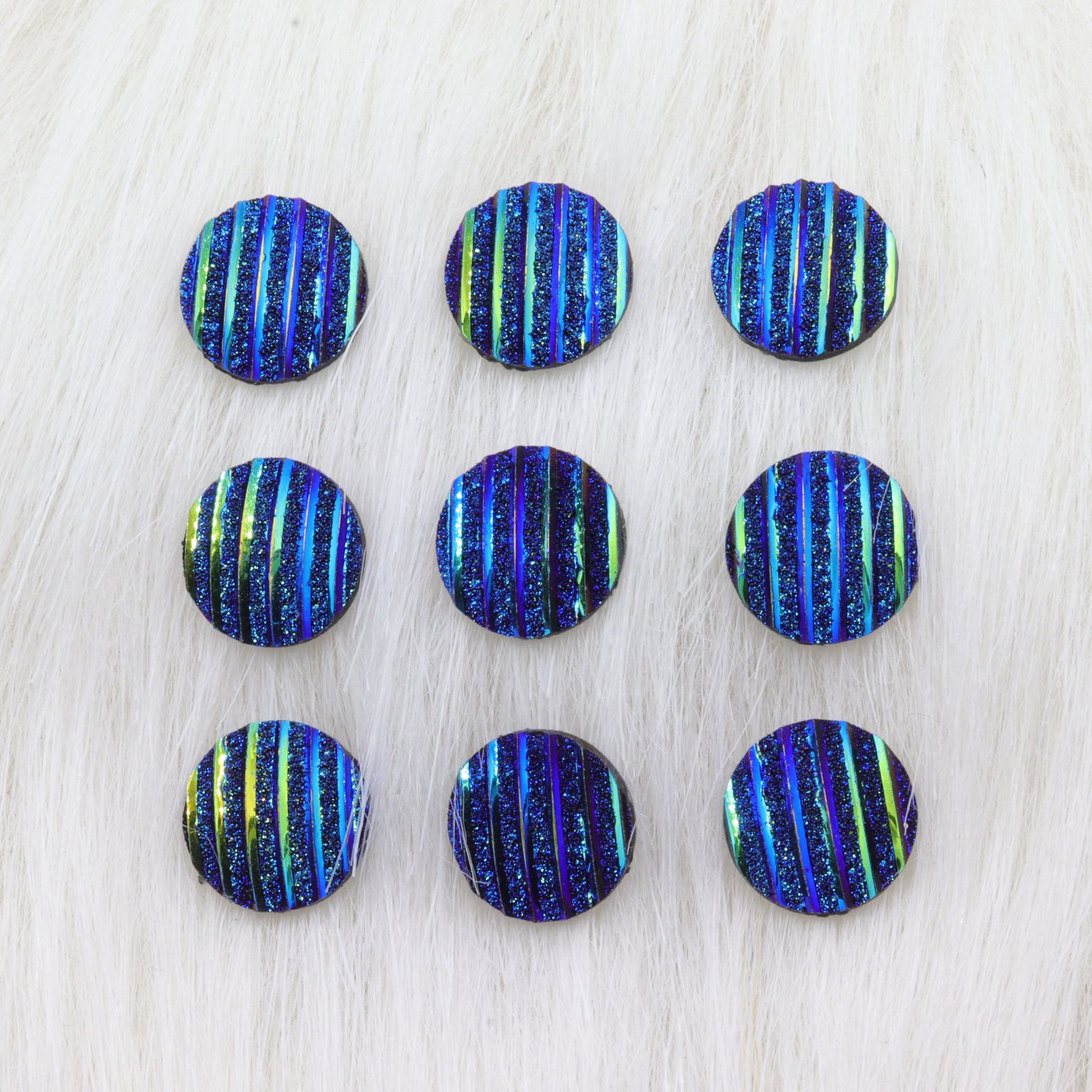 AB Colored Frosted Striped round Flat Bottom Resin Drill Concave Convex Ore Applique Stud Earrings DIY Ornament Accessories