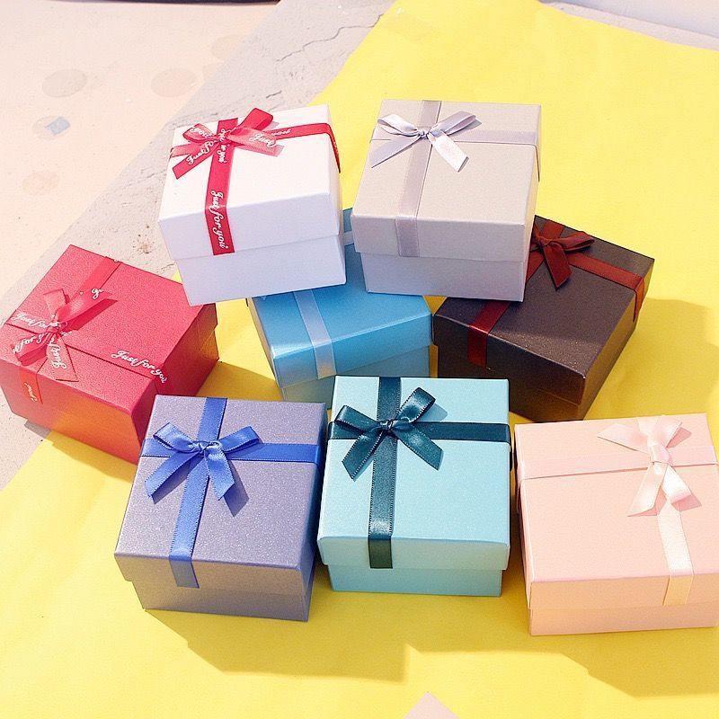 手表盒子批发彩色多色蝴蝶结首饰礼品包装纸方形收纳天地盖独立站