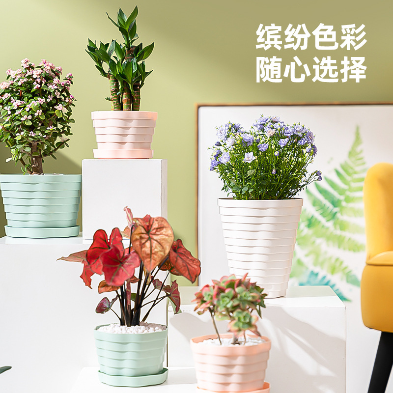 Creative Mousse Resin Plastic Flower Pot Internet Celebrity Light Luxury Home Balcony Gardening Pot Large Succulent Flower Pot Wholesale