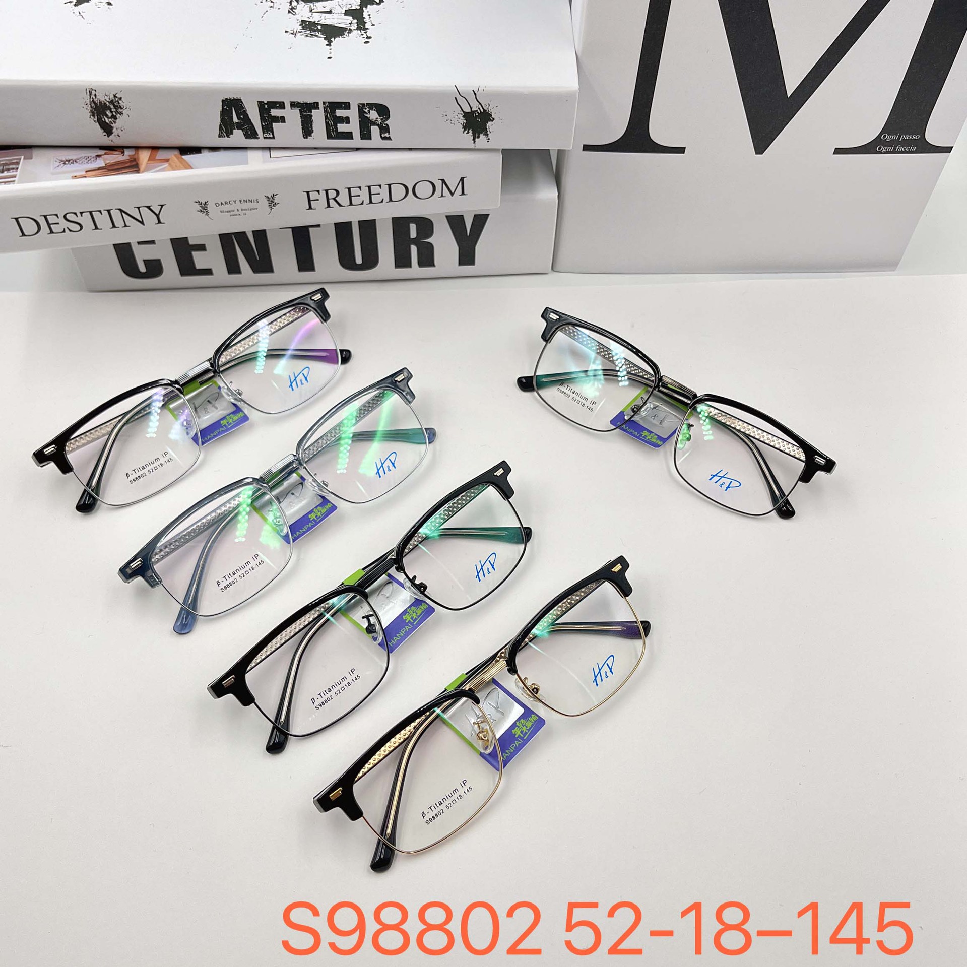 新款小尺寸韩派板材眉毛架s98802潮流小红书同款商务框简约眼镜框