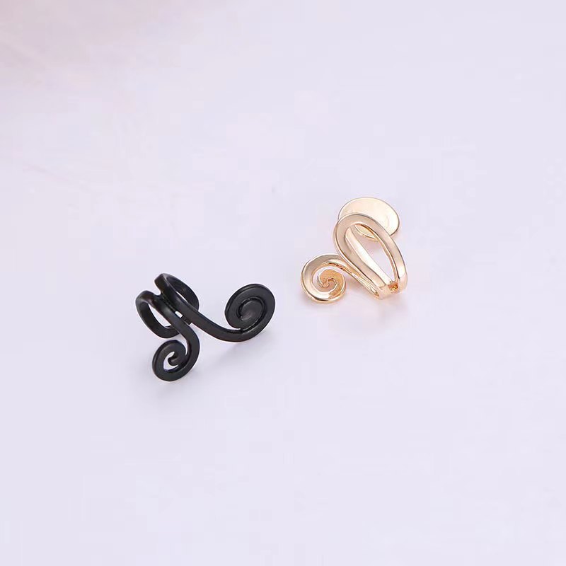 Japanese and Korean Simplicity Fashion Hoop Spell Sun Wukong Ear Clip Korean Flower Shape Non-Piercing Earrings Single Price