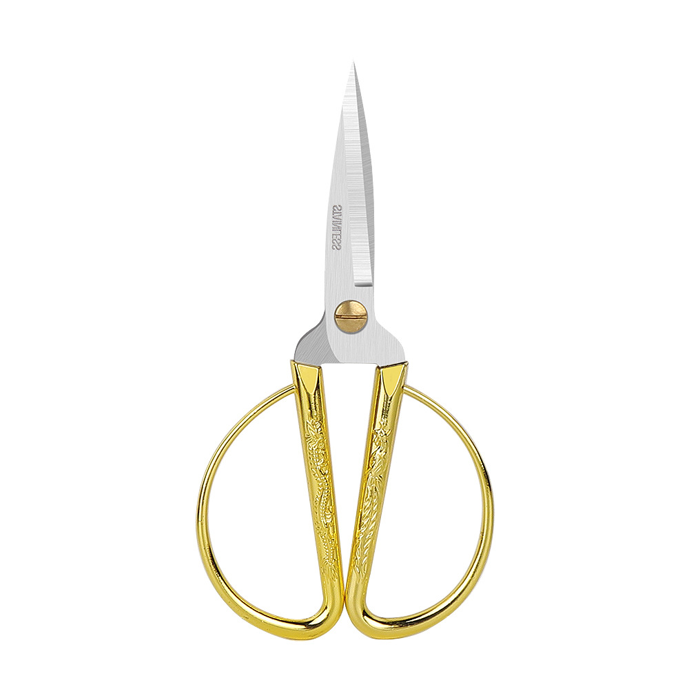 家用小剪刀裁缝剪线头复古龙凤手工专用尖头不锈钢办公精致金剪子