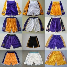 篮球球衣 湖人队詹姆斯 科比 刺绣篮球短裤 Lakers Pants